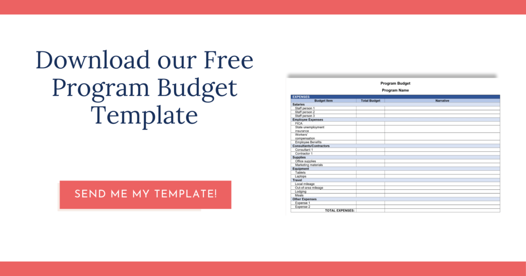 Sign up form for free program budget template